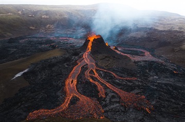 Island og vulkanutbrudd